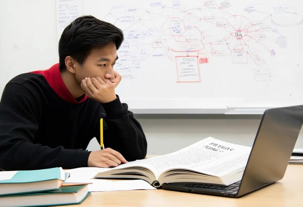 student studying